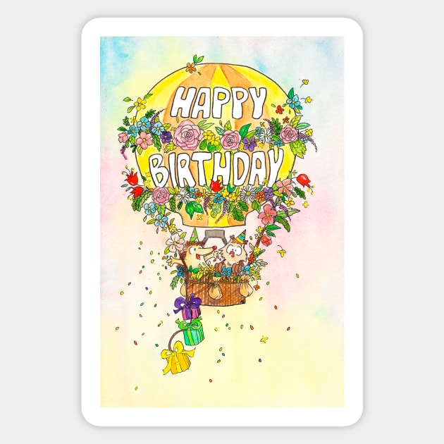 Happy Birthday Balloon greeting card Sticker by nicolejanes